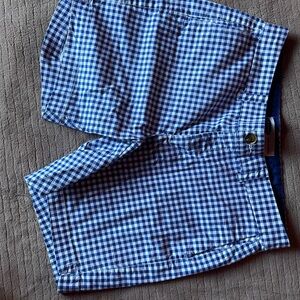 Old Navy Blue and White Checkered Women Shorts